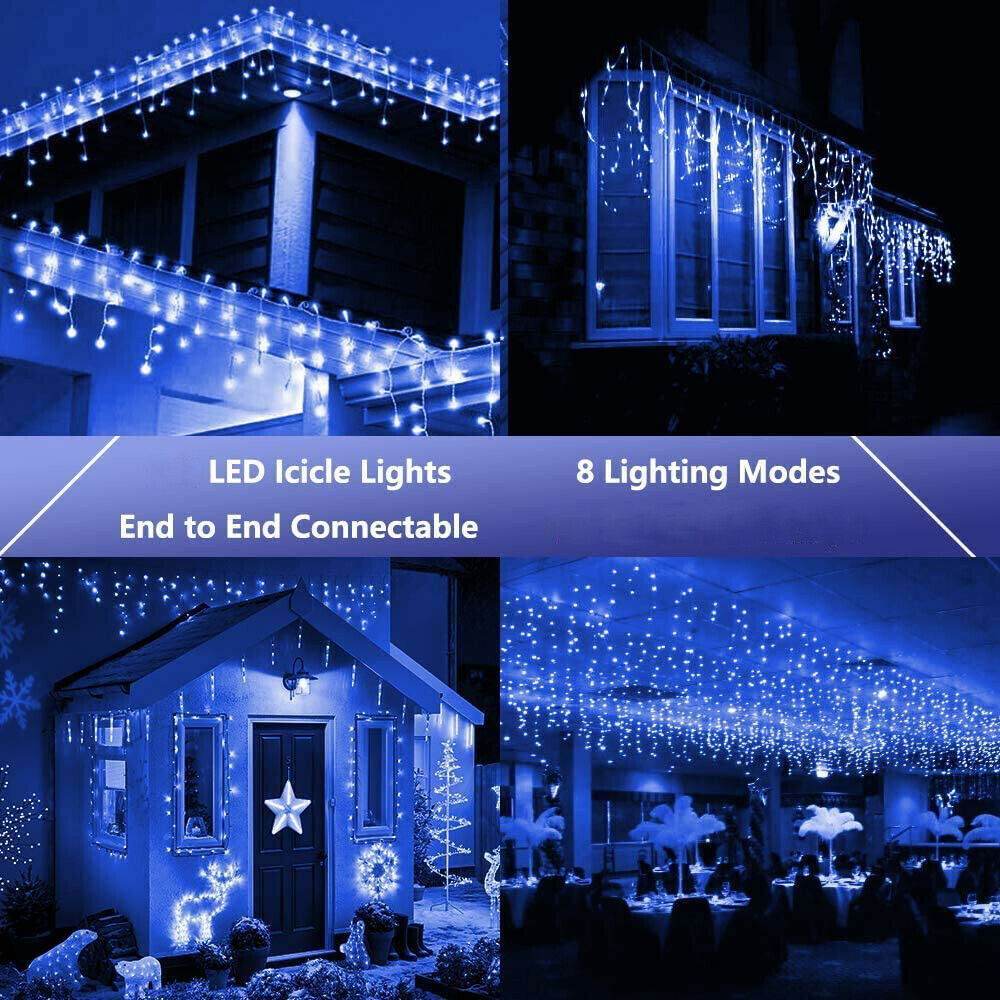Curtain Icicle Lights Wedding Party LED Fairy Christmas Indoor Outdoor Light