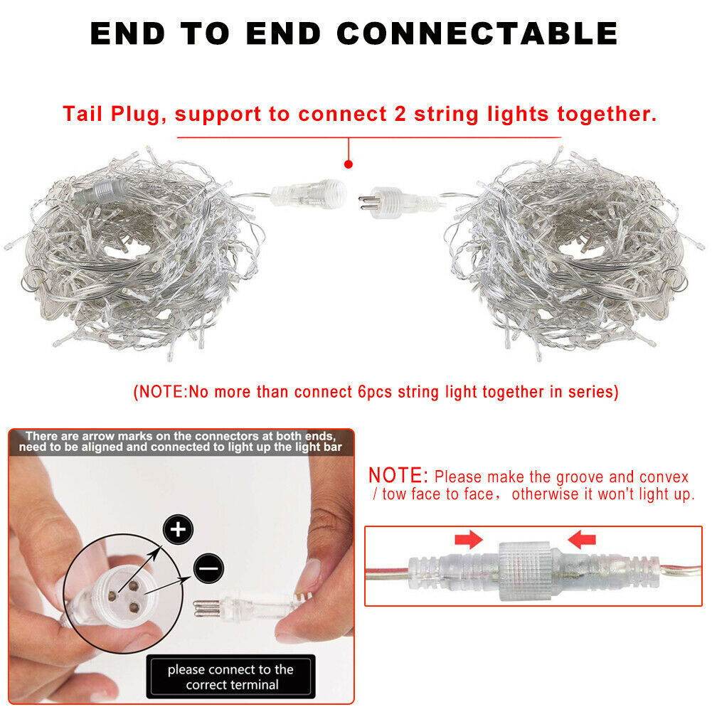 Curtain Icicle Lights Wedding Party LED Fairy Christmas Indoor Outdoor Light