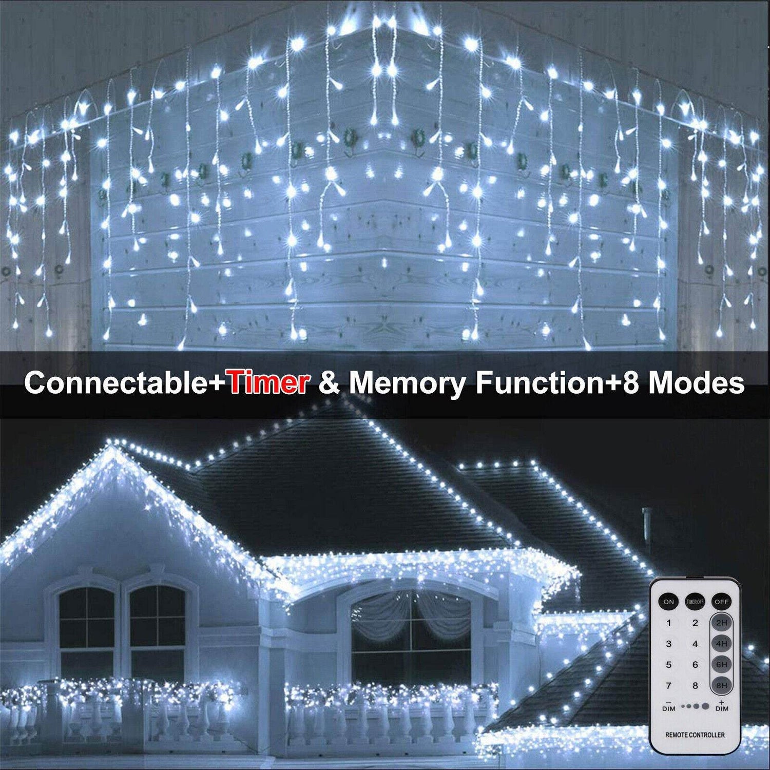 Curtain Icicle Lights Wedding Party LED Fairy Christmas Indoor Outdoor Light