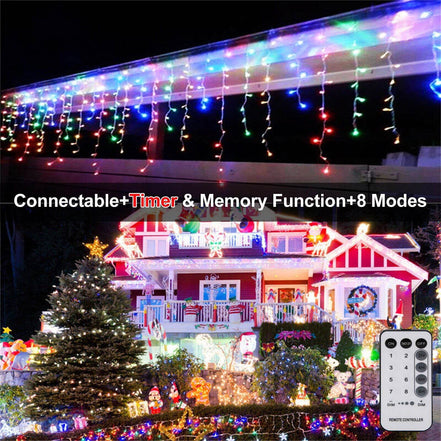 Curtain Icicle Lights Wedding Party LED Fairy Christmas Indoor Outdoor Light