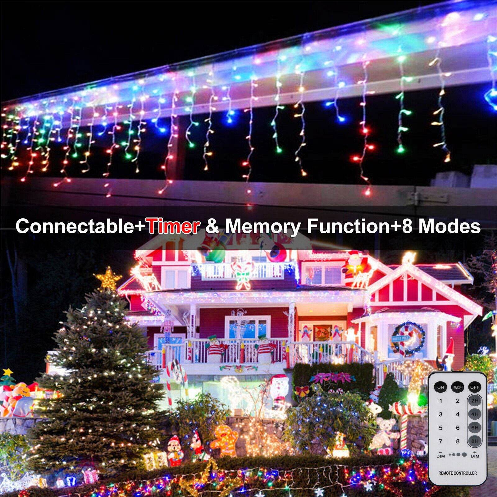 Curtain Icicle Lights Wedding Party LED Fairy Christmas Indoor Outdoor Light