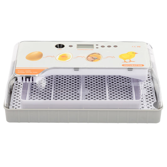 Egg Incubator, 9-20 Eggs Fully Automatic Poultry Hatcher Machine with Temperature Display, Candler, Temperature Control & Turner