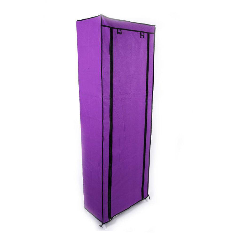 Fashionable Room-saving 9 Lattices Non-woven Fabric Shoe Rack Purple