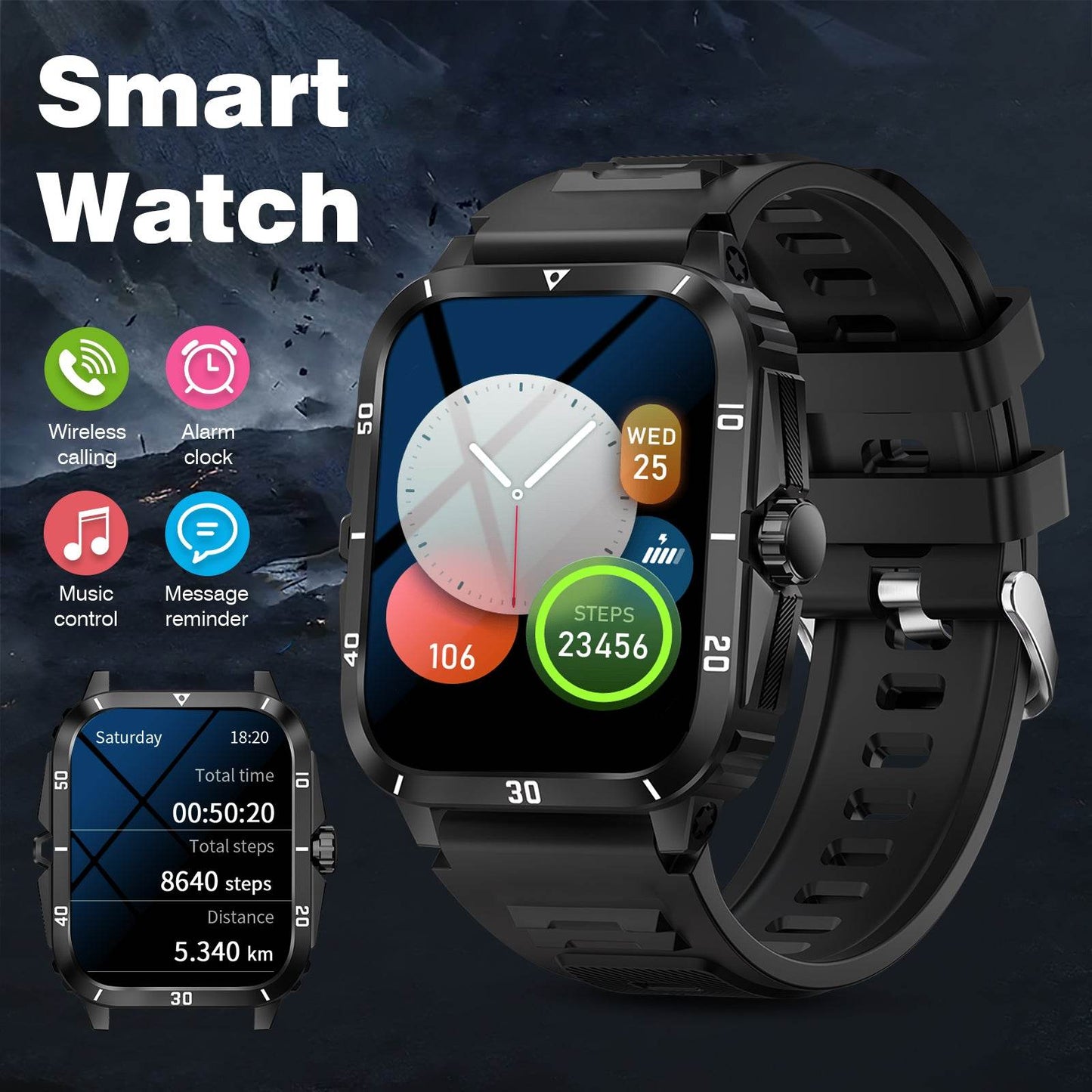 mlnshops full screen touch sports smartwatch - Bluetooth Default Title