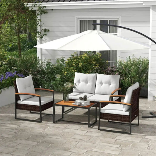 Garden sofa set. PE wicker patio furniture set MLNshops