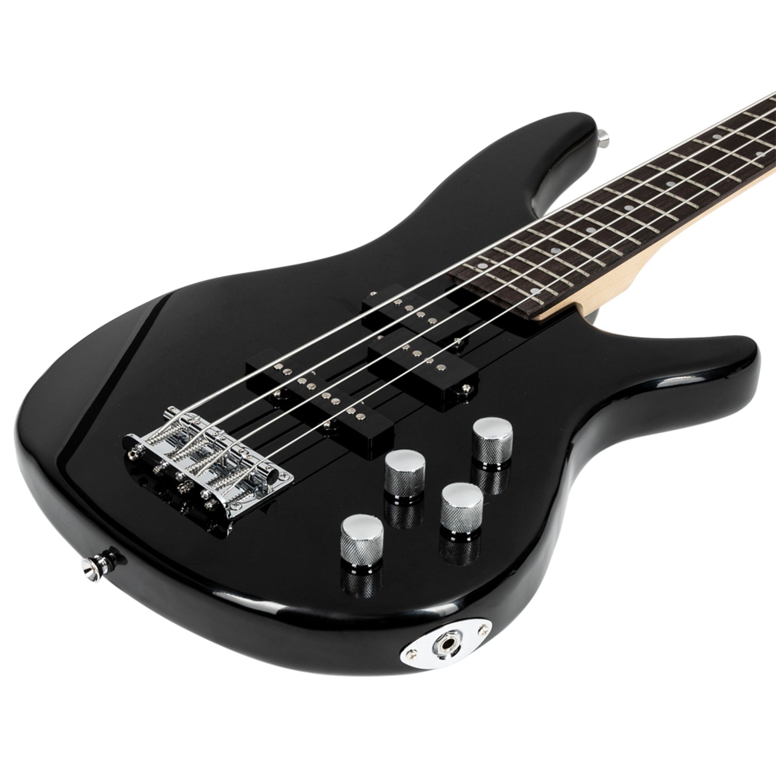 Glarry GIB 4 String Full Size Electric Bass Guitar SS pickups and Amp Kit Black MLNshops