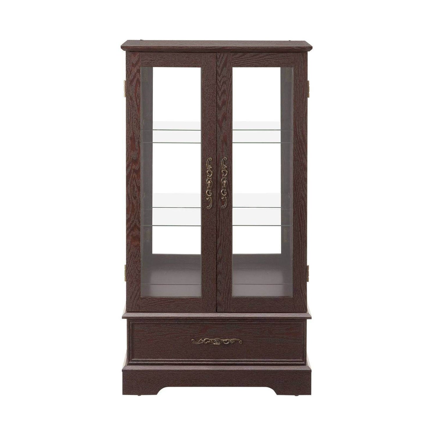 Elegant Glass Cabinet Curio with Adjustable Shelves