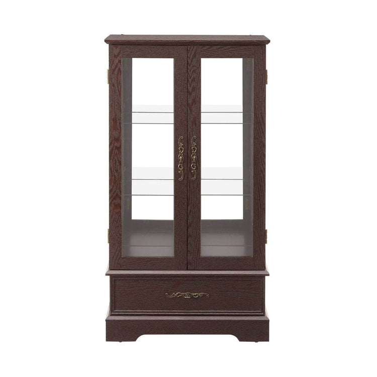 Elegant Glass Cabinet Curio with Adjustable Shelves