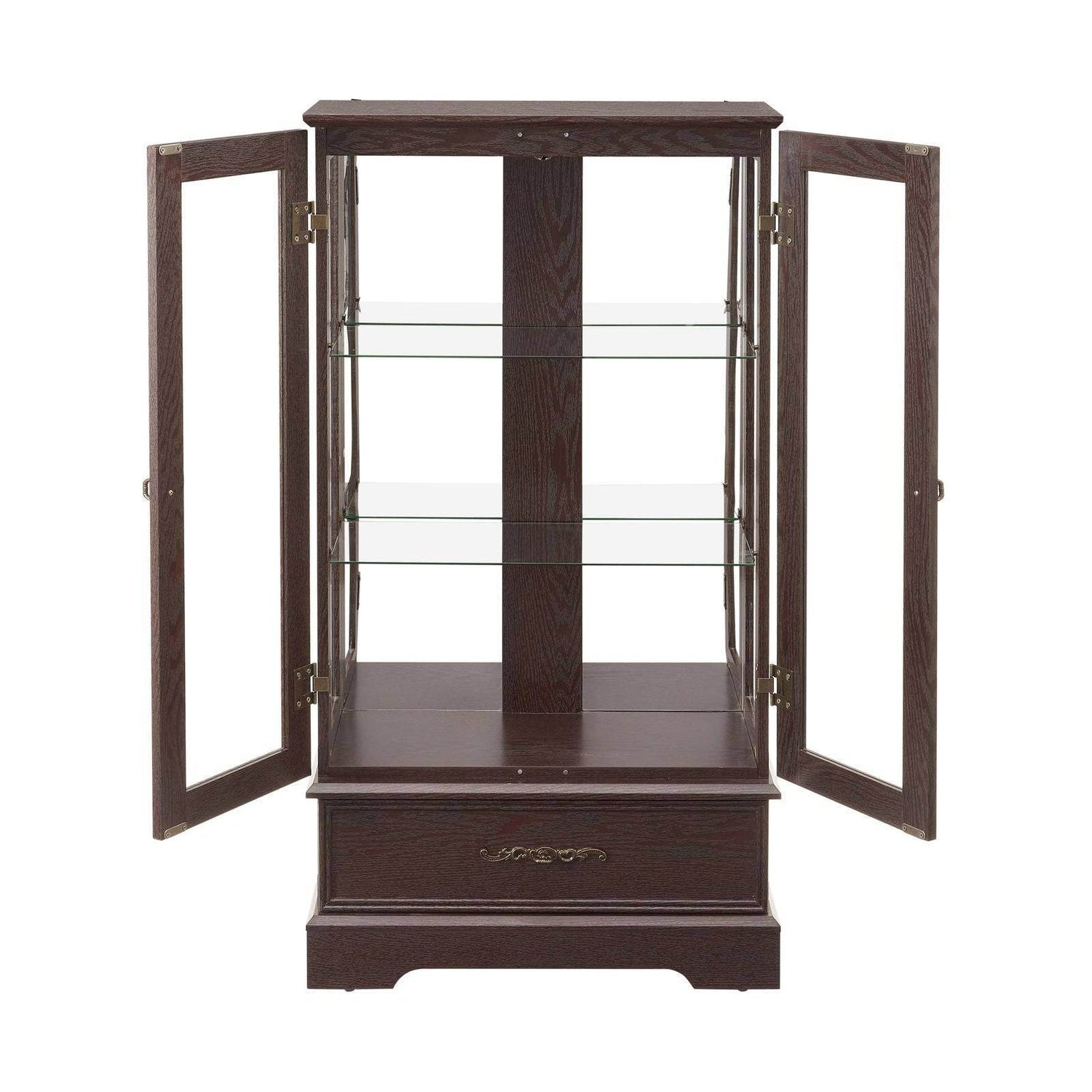 Elegant Glass Cabinet Curio with Adjustable Shelves
