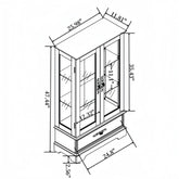 Elegant Glass Cabinet Curio with Adjustable Shelves