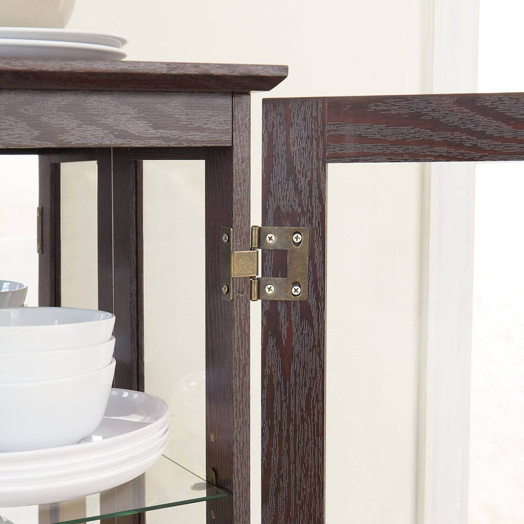 Elegant Glass Cabinet Curio with Adjustable Shelves