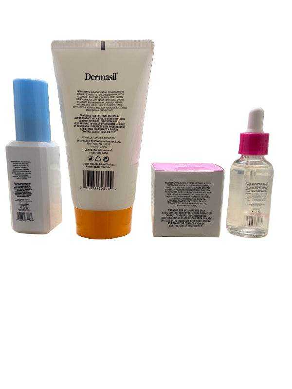 Dermasil Skin Care Collection recovery cream, jelly cleanser, oil serum, and hydra serum