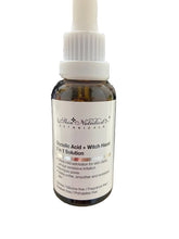Bottle of Salicylic Acid + Witch Hazel 2-in-1 Solution on a black background