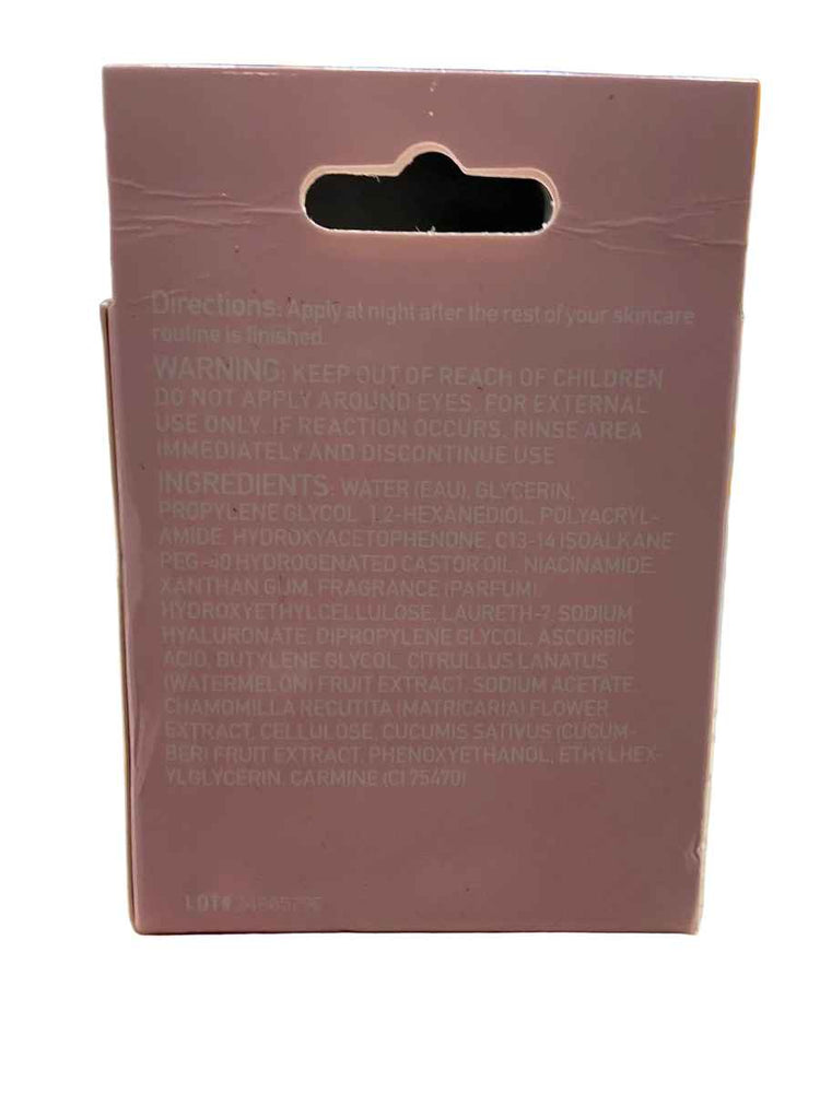 Back of a product packaging with text on a concrete surface