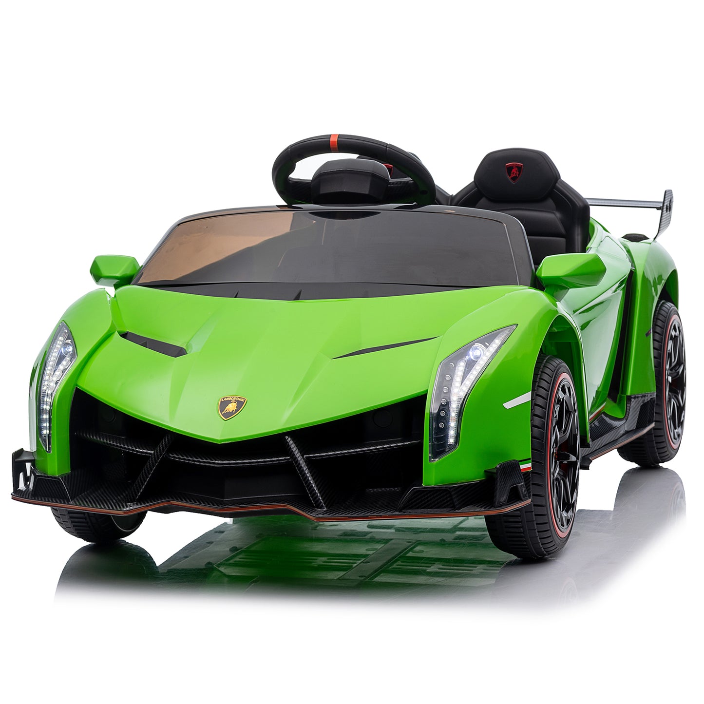 LEADZM Lamborghini Poison Small Dual Drive 12V 4.5AH with 2.4G Remote Control Sports Car Electric Car Green