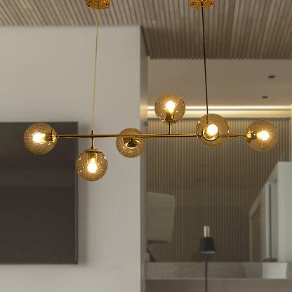Modern American branch glass lampshade metal chain chandelier 6 bulbs MLNshops