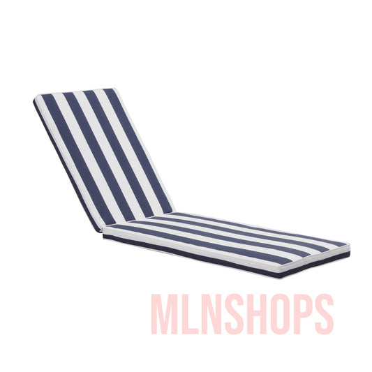 Outdoor Chaise Lounge Cushion Replacement Patio Seat Cushion ,Blue White Stripe