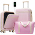 MLNshops pink luggage set for travel hardshell USB Default