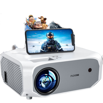Projector with WiFi and Bluetooth - Native 1080P 5G WiFi 4K projector compatible with FUDONI 10000L Portable Outdoor with Screen
