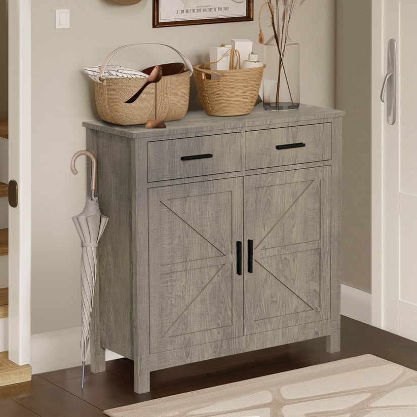 Modern farmhouse buffet cabinet stylish wooden storage unit