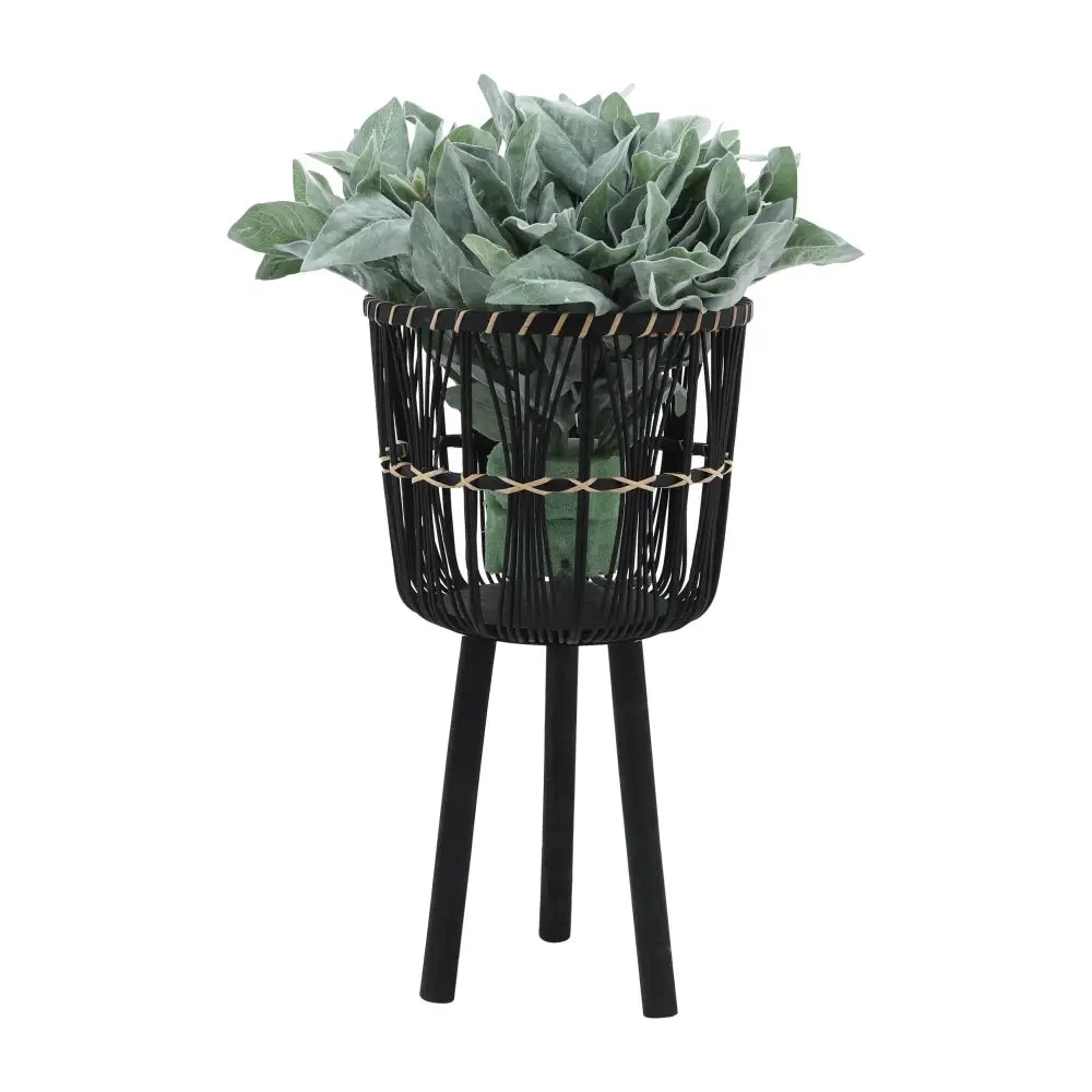 S/3 Bamboo Planters 11/13/15", BLACK - MLNshops