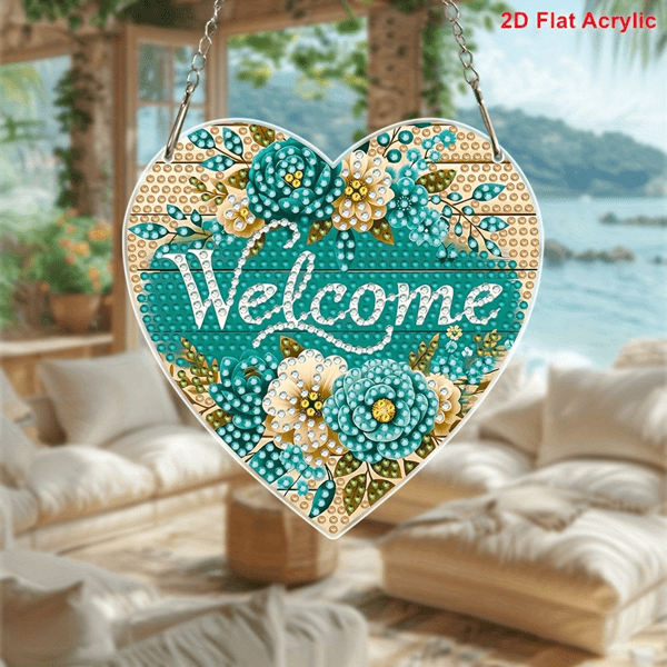 Acrylic sun catcher hanging outdoors with scenic background