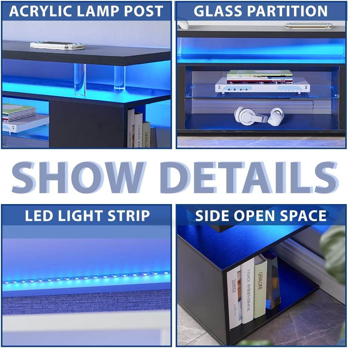 TV Stand for 65 Inch TV LED Gaming Entertainment Center
