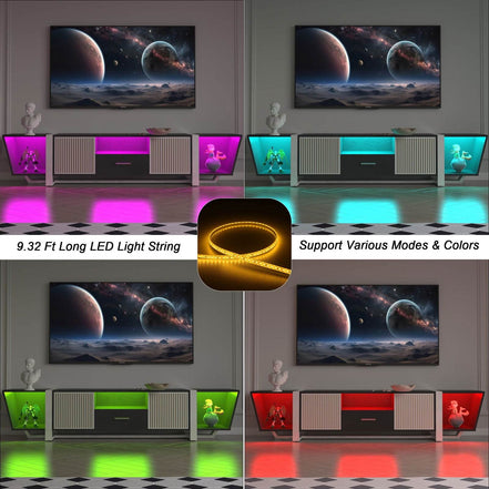 Modern TV Stand with LED & Remote Control Entertainment Bar