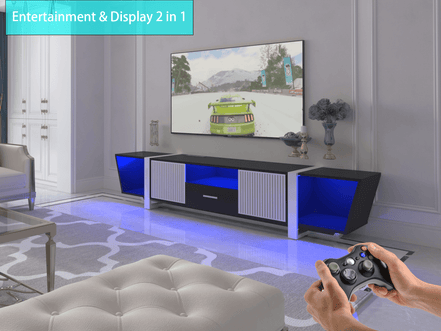 Modern TV Stand with LED & Remote Control Entertainment Bar