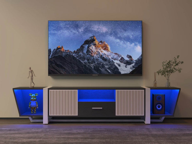 Modern TV Stand with LED & Remote Control Entertainment Bar