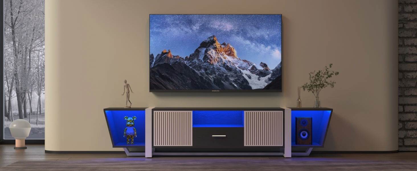 Modern TV Stand with LED & Remote Control Entertainment Bar