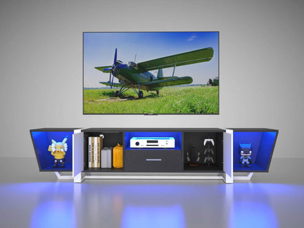 Modern TV Stand with LED & Remote Control Entertainment Bar