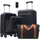 MLNshops Travel Set: carry on suitcase with charging port Default