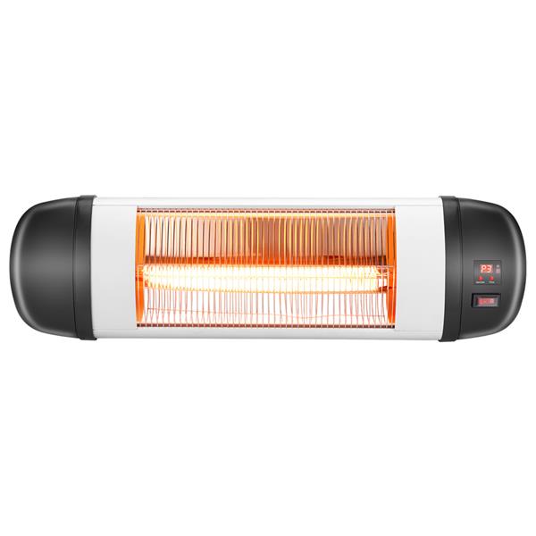 US PHW-1500CR 1500W Wall Terrace Heater with Remote Control / First Gear / Fake Firewood / Single Color / 1 Quartz Tube Black