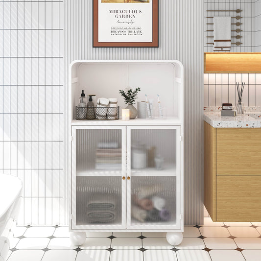 MLNshops White Bathroom Storage Cabinet with Shelves - MLNshops