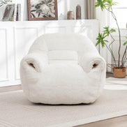 MLNshops Plush Faux Fur white bean bag chair - Cozy Default