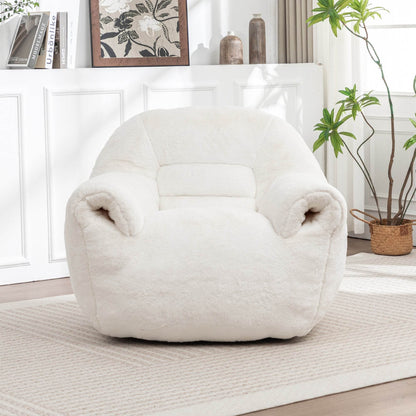 MLNshops Plush Faux Fur white bean bag chair - Cozy Default