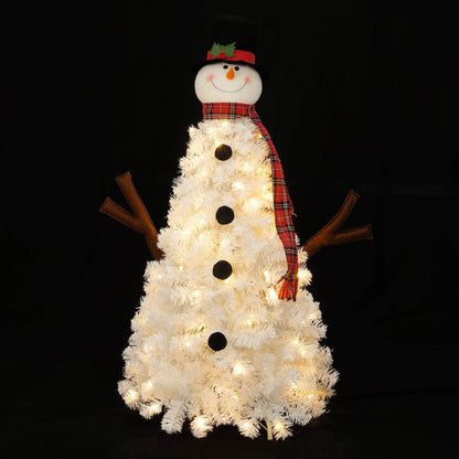4ft Snowman Christmas Tree -Shaped Christmas Tree with Light