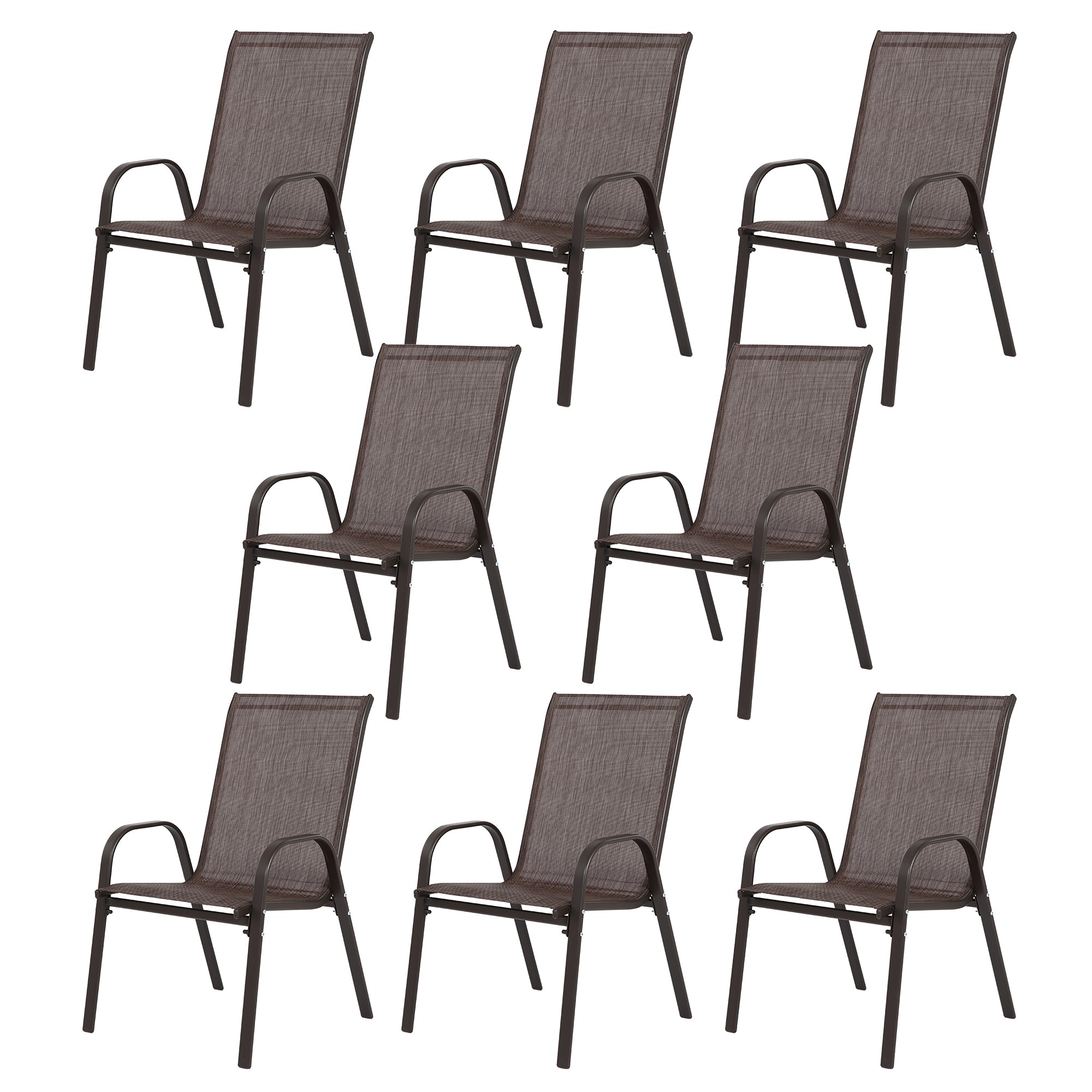 8 Piece Outdoor Camping Chairs Set for Garden and Patio