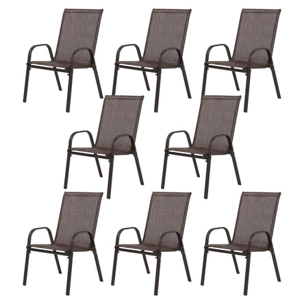 8 Piece Outdoor Camping Chairs Set for Garden and Patio