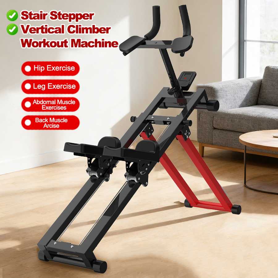 Stair stepper vertical climber workout machine in a living room setting