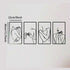 Minimalist single line face wall art 4-pack with black frames, modern decor for home