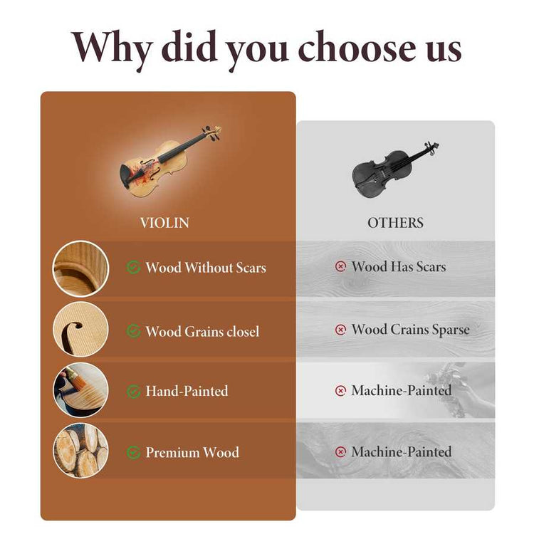 Violin with artistic design and included kit