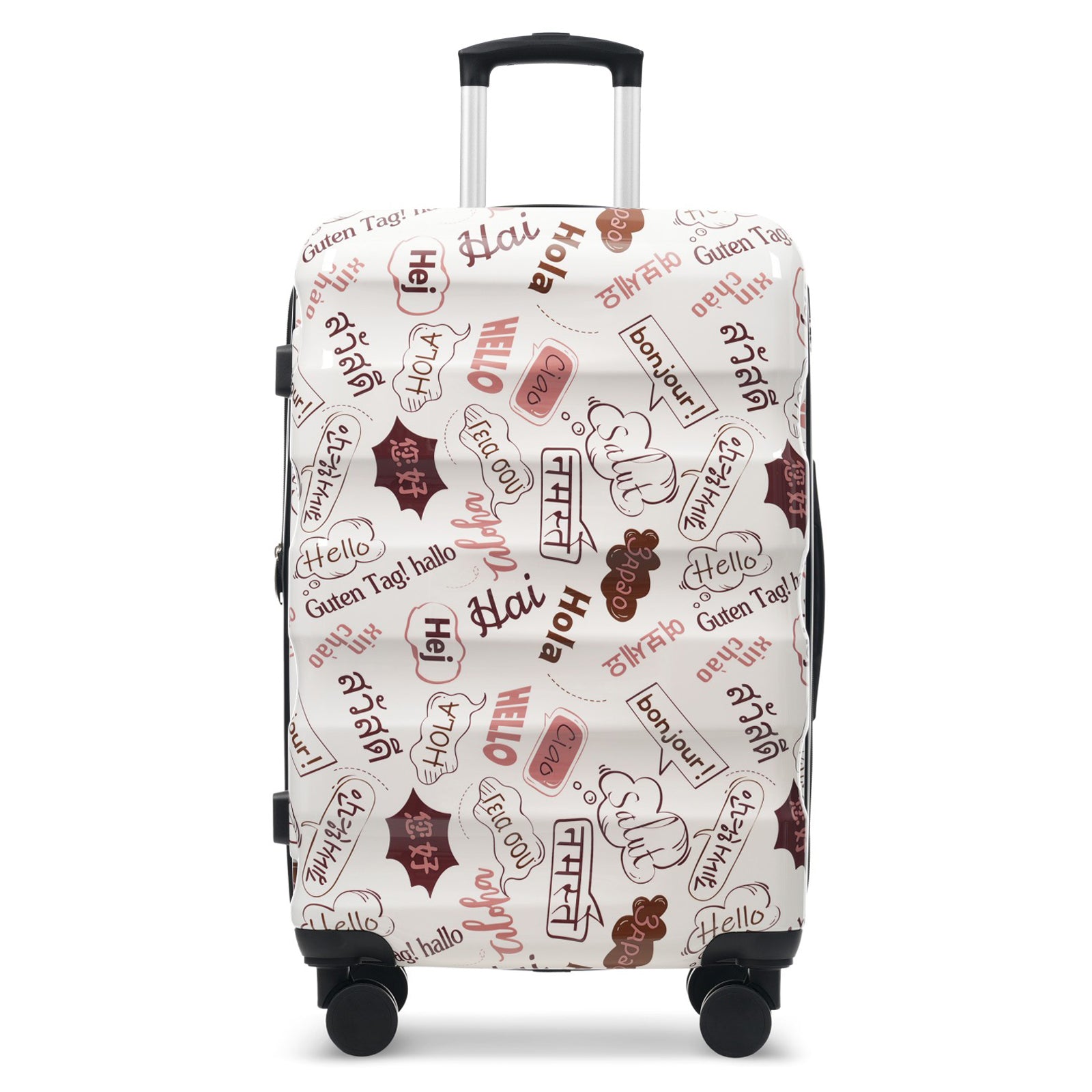 28 Inch Expandable Checked Luggage, Lightweight Glossy Hardshell Travel Suitcase with Spinner Wheels, TSA Lock