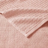Detailed view of pink Cotton Antimicrobial Bath Towel&