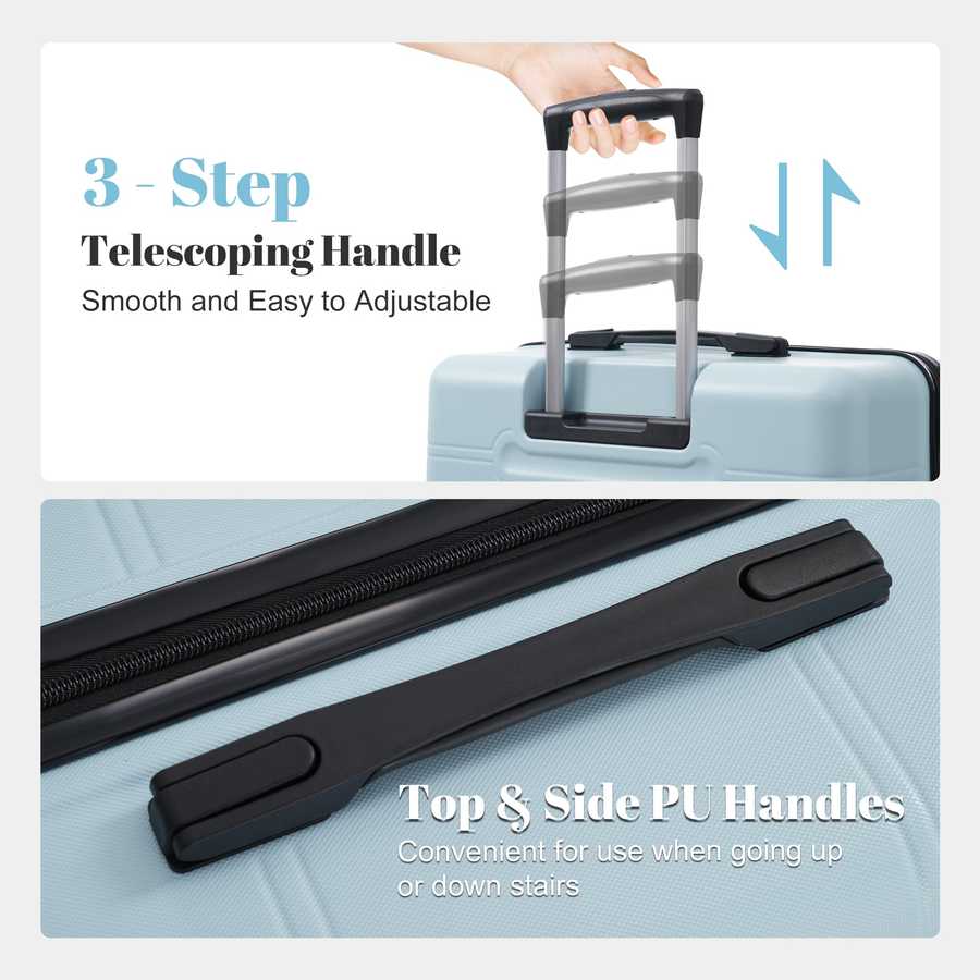 Telescoping handle extension for a suitcase with text on how to use it.