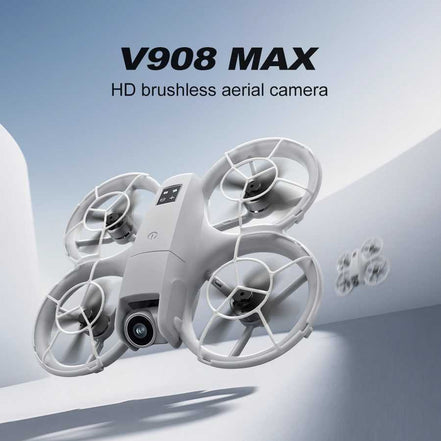 White drone with 'V908 MAX' text on a light blue background