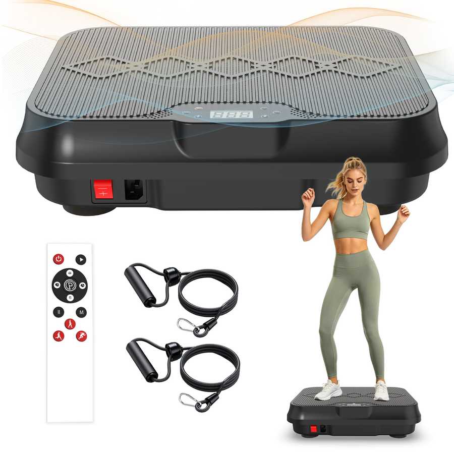 Vibration Plate Exercise Machine with digital display and control panel