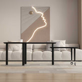 Side view of 360 Rotatable Coffee Table showing height variation and rotating feature, perfect for multifunctional living room setups.