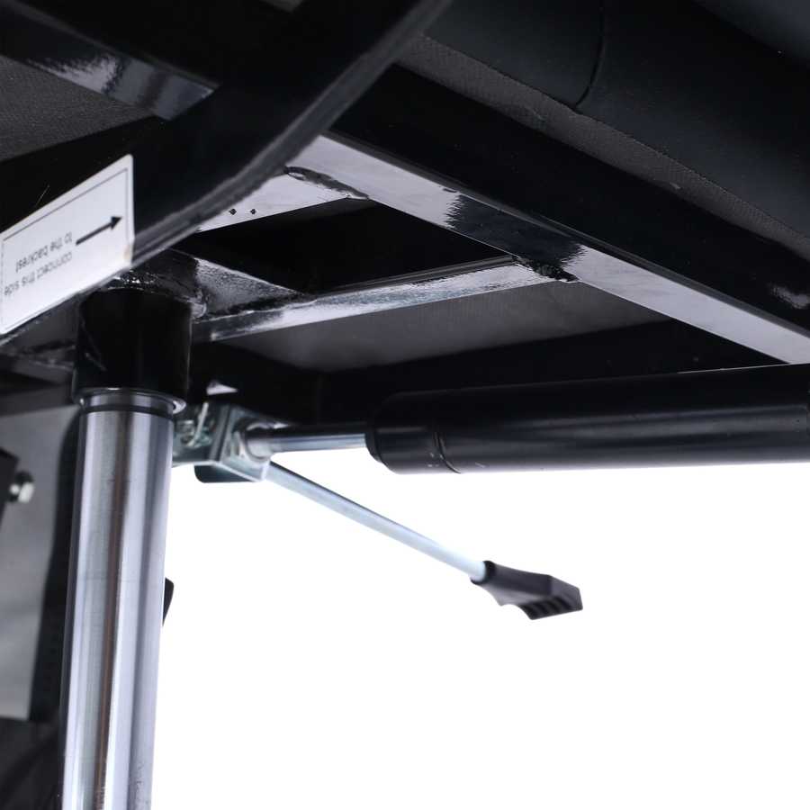 Hydraulic mechanism detail of Barber Chair - Heavy Duty with adjustable lever for salon height control